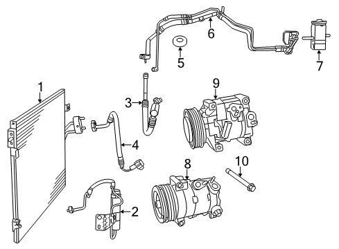 2016 Dodge Journey A/C Condenser, Compressor & Lines COMPRESOR-Air Conditioning Diagram for 68156573AB