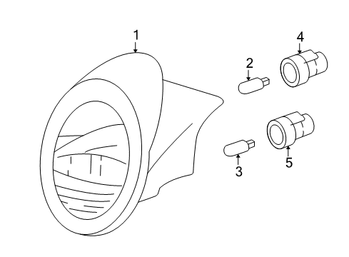 2003 Ford Thunderbird Bulbs Tail Lamp Assembly Diagram for 5W6Z-13405-A