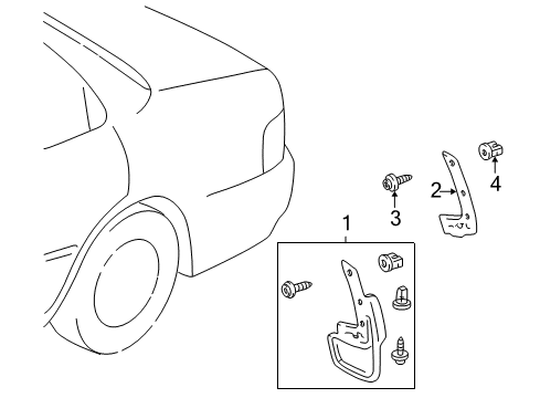 2000 Toyota Camry Exterior Trim - Quarter Panel Body Side Molding Diagram for 75652-33050-E1