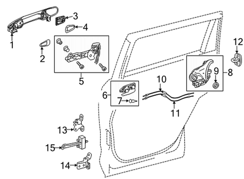 2022 Toyota Venza Lock & Hardware Door Check Diagram for 68630-48090