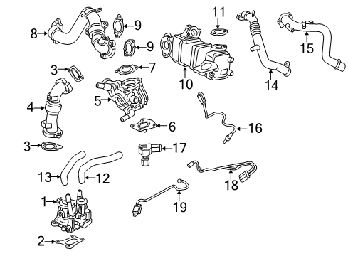 2017 GMC Sierra 3500 HD Emission Components Sensor Asm-Nitrogen Oxide Position 1 Diagram for 12680215