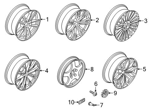 2022 BMW X7 Wheels Disk Wheel, Light Alloy, In Diagram for 36118074222