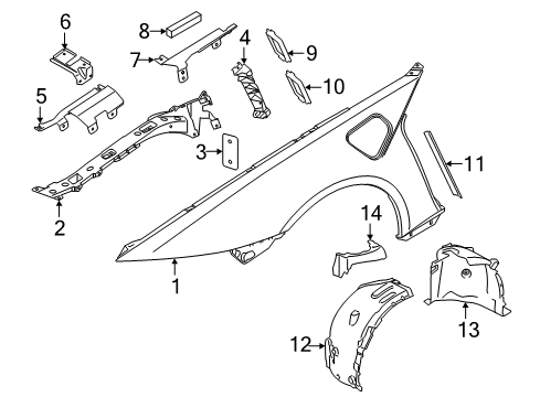 2014 BMW i8 Fender & Components Torx-Threaded Bolt Diagram for 07147078234