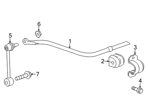 2022 Cadillac CT5 Stabilizer Bar & Components - Rear Stabilizer Bar Diagram for 84849665