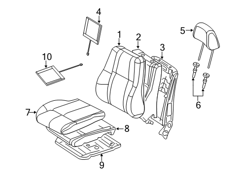 2012 Jeep Grand Cherokee Heated Seats Foam-Seat Back Diagram for 68101078AA