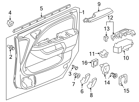 2009 Honda Odyssey Power Seats Weatherstrip Assy., R. FR. Door (Inner) Diagram for 72337-SHJ-A01