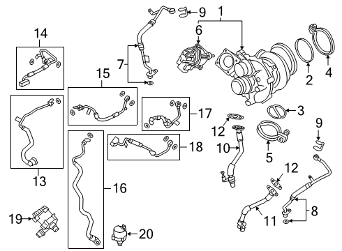 2021 BMW 750i xDrive Turbocharger SCREW CLAMP Diagram for 11658088736