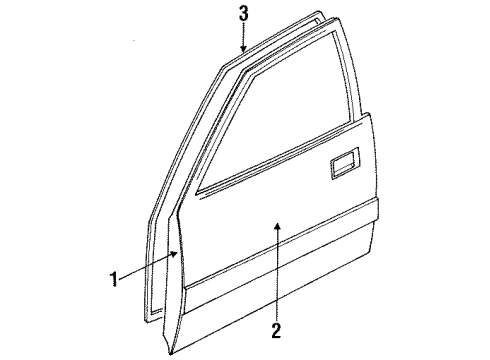 1991 Nissan Stanza Front Door Welt-Body Side, Front Diagram for 76921-65E00