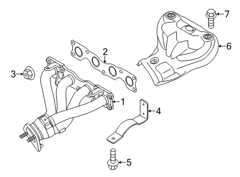 2015 Hyundai Elantra Exhaust Manifold Exhaust Manifold Catalytic Assembly Diagram for 28510-2E410