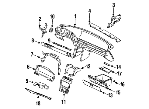 1993 Acura Vigor Instrument Panel Ashtray, Front (Inner) Diagram for 77710-SL4-003