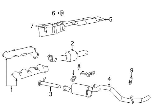 1999 Ford F-350 Super Duty Exhaust Components Intermed Pipe Diagram for F81Z-5A212-JA