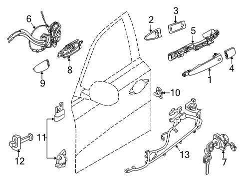 2016 Nissan Pathfinder Front Door - Lock & Hardware Rod-Key Lock, LH Diagram for 80515-3JA0A