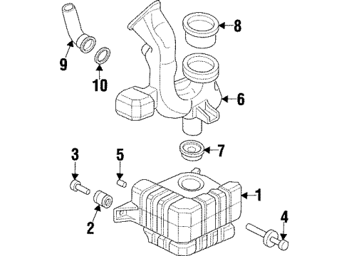 1998 Acura CL Air Intake Tube, Side Branch Diagram for 17282-P8A-A00