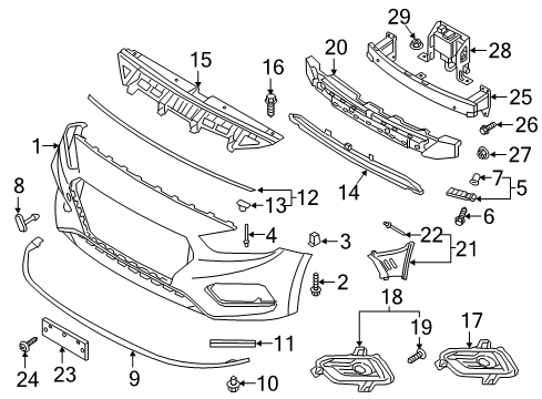 2020 Hyundai Accent Sonar System Cover-Blanking Front Fog LH Diagram for 86523-J0000