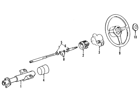 1984 Pontiac Firebird Steering Column & Wheel Steering Column Assembly Diagram for 7842505