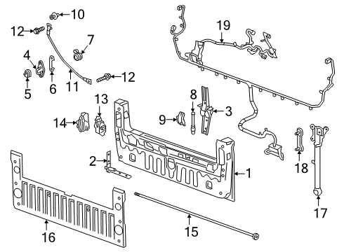 2021 GMC Sierra 1500 Tail Gate Hinge Diagram for 84708311