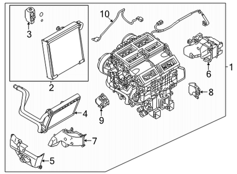 2021 Nissan Rogue HVAC Case Core Assy-Front Heater Diagram for 27140-6RC0A