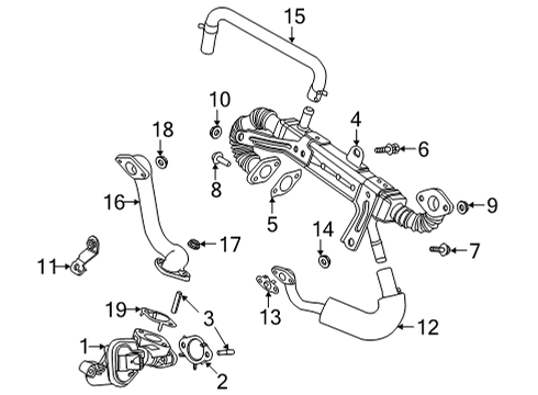 2022 Kia Carnival EGR System STAY-EGR COOLER Diagram for 284273N100