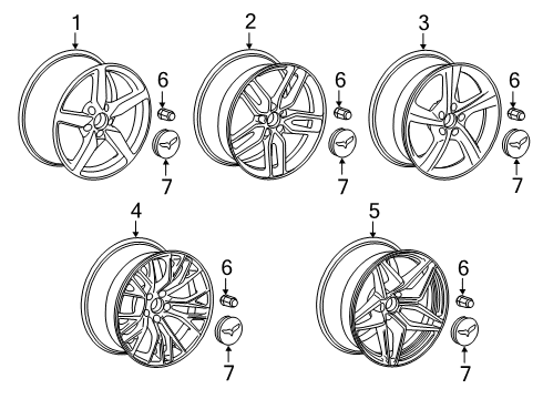 2019 Chevrolet Corvette Wheels Wheel Diagram for 20986483