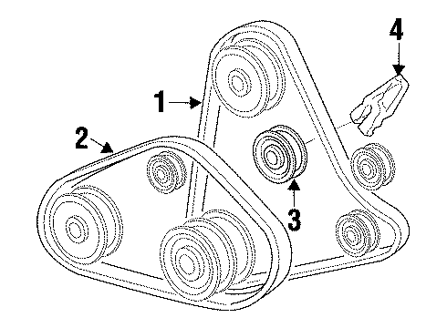 1997 Hyundai Sonata Belts & Pulleys V-Belt Diagram for 97713-33320