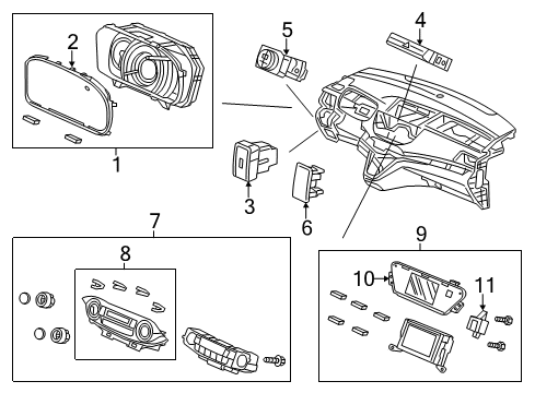 2012 Honda CR-V Switches Switch Assembly, Hazard Diagram for 35510-T0A-A01