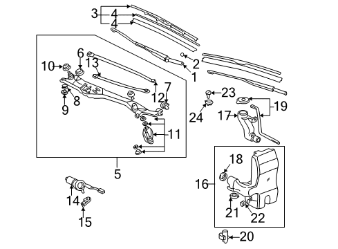 1997 Acura RL Wiper & Washer Components Windshield Wiper Blade (550MM) (Driver Side) Diagram for 76620-SZ3-A11