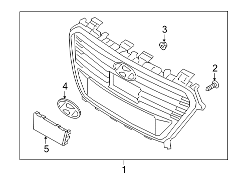 2017 Hyundai Sonata Grille & Components Radiator Grille Assembly Diagram for 86350-E6100