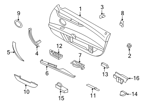 2010 BMW Z4 Interior Trim - Door ARMREST, LEATHER RIGHT Diagram for 51417239488