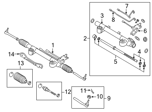 2017 Infiniti QX50 P/S Pump & Hoses, Steering Gear & Linkage Seal Kit-Housing, Power Steering Gear Diagram for D9297-JK61B