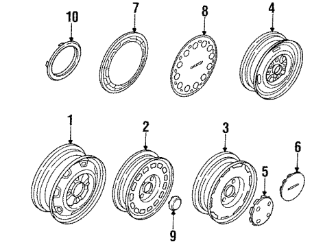 1987 Nissan Sentra Wheels, Covers & Trim Disc Wheel Center Cap Diagram for 40315-52A00