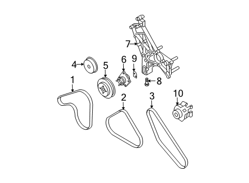 2003 Kia Sorento Belts & Pulleys Pulley-Idler Diagram for 2528639800