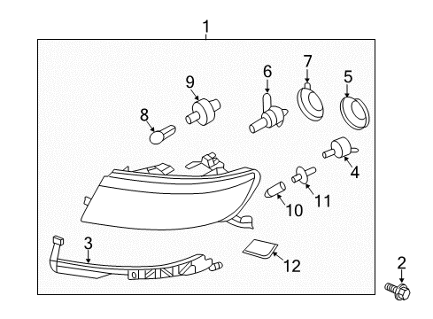 2007 Lincoln MKZ Headlamps Composite Assembly Diagram for 6H6Z-13008-AC