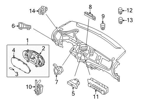 2013 Kia Sportage A/C & Heater Control Units Cluster Assembly-Instrument Diagram for 940013W017