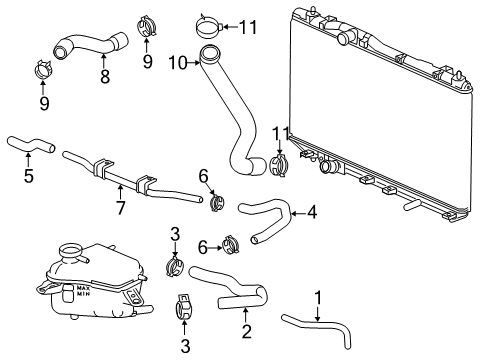 2019 Honda Civic Hoses, Lines & Pipes Pipe Comp Diagram for 19540-RPY-G01