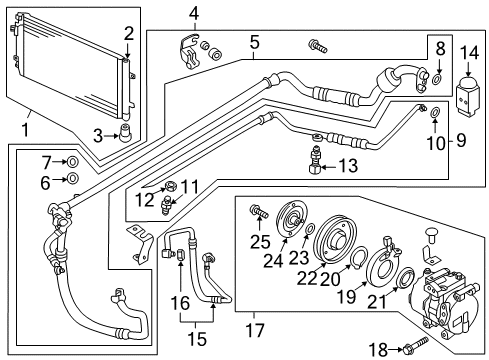 2012 Hyundai Accent Air Conditioner Condenser Assembly-Cooler Diagram for 97606-1R000