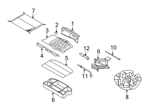 2010 Kia Soul Rear Body Interior Trim, Jack & Components Jack Assembly Diagram for 091102K000