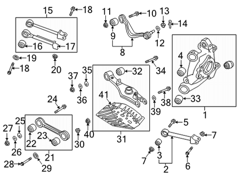 2022 Genesis G90 Rear Suspension Flange Nut-Self Locking Diagram for 54559-3M000