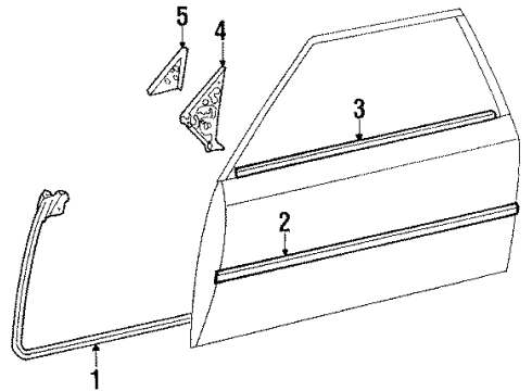 1988 Toyota Celica Door & Components, Outside Mirrors, Exterior Trim Passenger Side Mirror Assembly Outside Rear View Diagram for 87910-20600