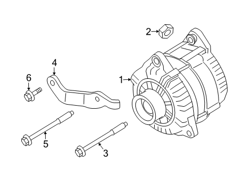 2007 Nissan Frontier Alternator Bar-Adjusting, Alternator Diagram for 11715-EA20A