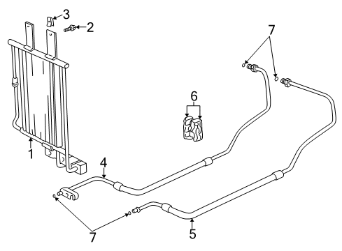 2002 BMW Z3 Trans Oil Cooler Oil Cooling Pipe Outlet Diagram for 17227503572