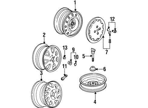 1992 Honda Prelude Wheels & Trim Trim, Wheel (14") Diagram for 44733-SS0-A01