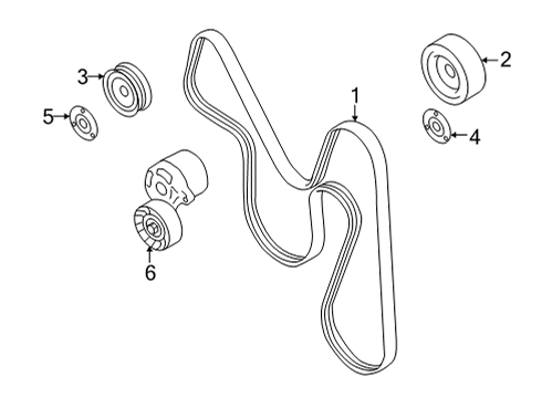 2022 Toyota GR86 Belts & Pulleys Serpentine Belt Diagram for SU003-09607