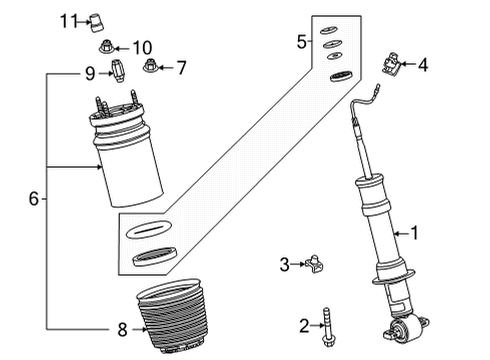 2021 Chevrolet Suburban Struts & Components - Front Strut Nut Diagram for 11548880