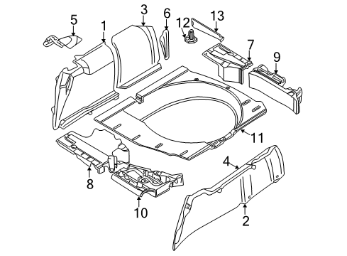 2001 BMW 525i Interior Trim - Rear Body Right Trunk Flap Diagram for 51478217044