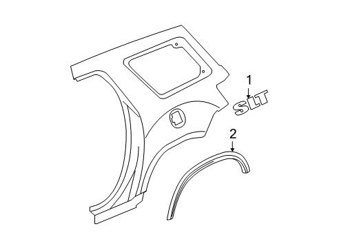 2009 GMC Acadia Exterior Trim - Quarter Panel Flare Diagram for 22785051