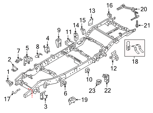 2019 Nissan Titan Frame & Components Bracket Cab Mounting 3RD Diagram for 95132-7S200