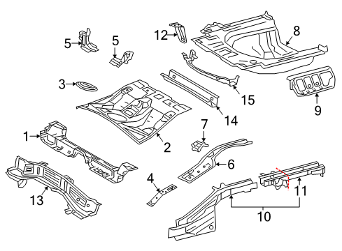 2018 Toyota Camry Rear Body - Floor & Rails Center Floor Pan Diagram for 58211-33190