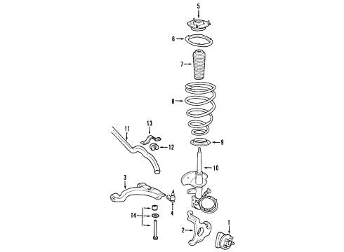 1998 Cadillac Seville Front Suspension Components, Lower Control Arm, Ride Control, Stabilizer Bar Sensor, Electronic Suspension Rear Position Diagram for 22175742