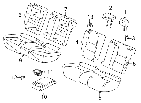 2015 Acura RDX Rear Seat Components Armrest Assembly, Rear Seat Center (Sandstorm) Diagram for 82180-TX4-A01ZA