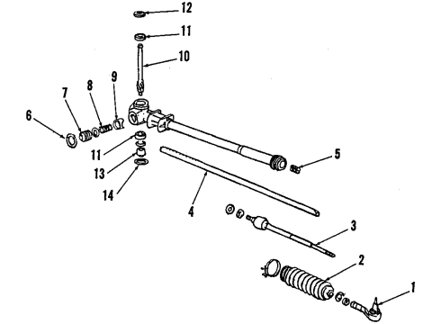 1985 Honda Accord Steering Gear & Linkage Cushion A, Power Steering Rack Diagram for 53435-SA5-950